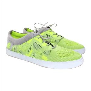 Women's Clarks Somerset Glove Glitter Low-Top Lace-Up Neon Green Sneakers Sz 11M